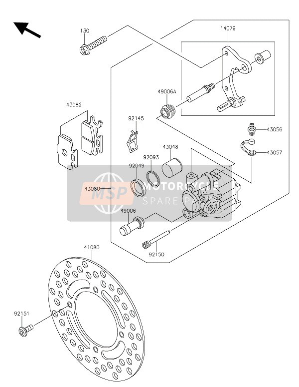 Kawasaki KX65 2017 Freno frontal para un 2017 Kawasaki KX65