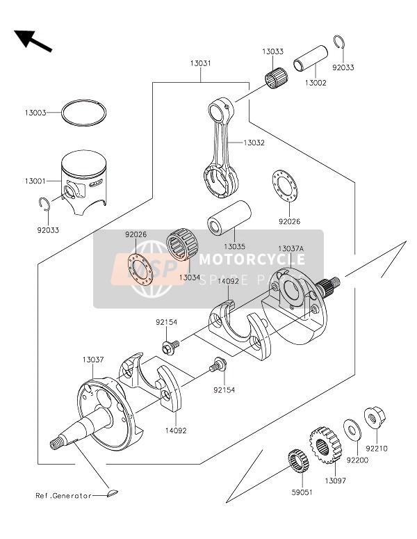 Kawasaki KX85-LW 2017 Crankshaft & Piston(S) for a 2017 Kawasaki KX85-LW