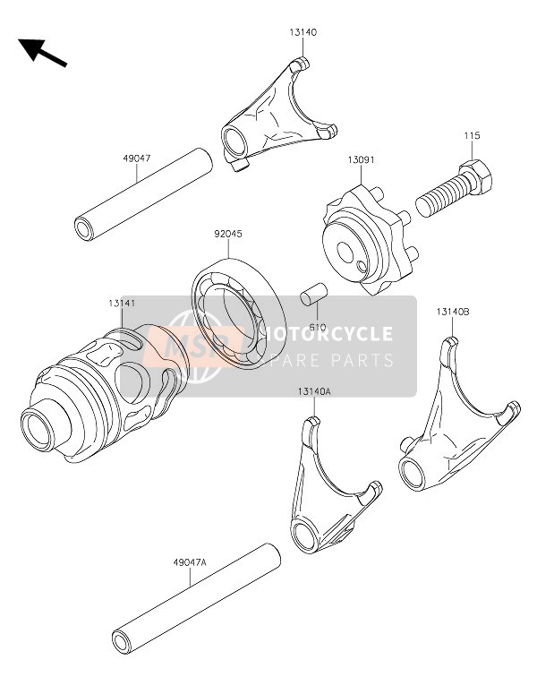 Gear Change Drum & Shift Fork(S)