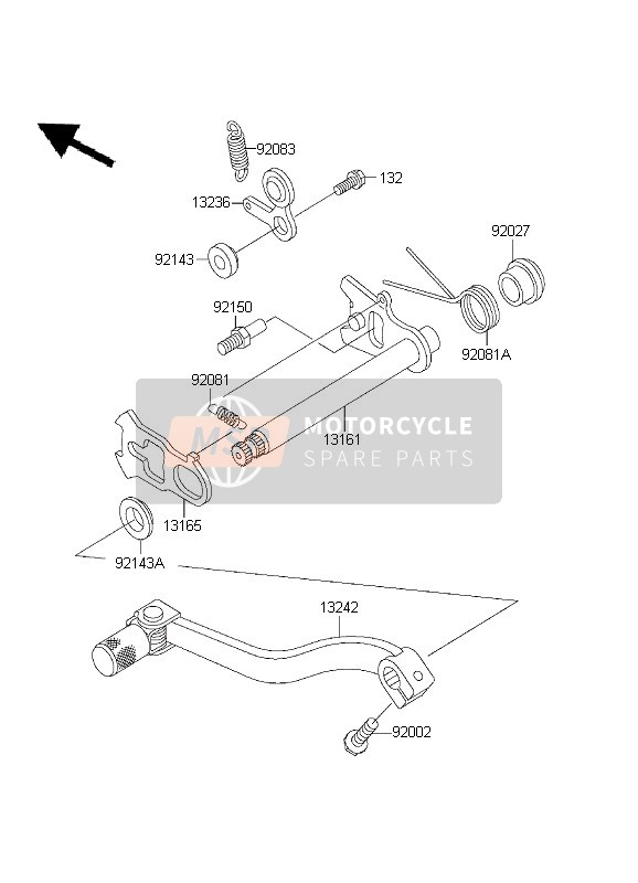 Kawasaki KX85-LW 2003 Mécanisme de changement de vitesse pour un 2003 Kawasaki KX85-LW