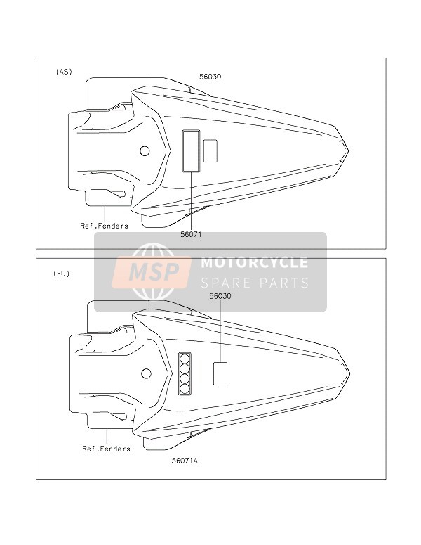 Kawasaki KX85-LW 2017 Étiquettes pour un 2017 Kawasaki KX85-LW