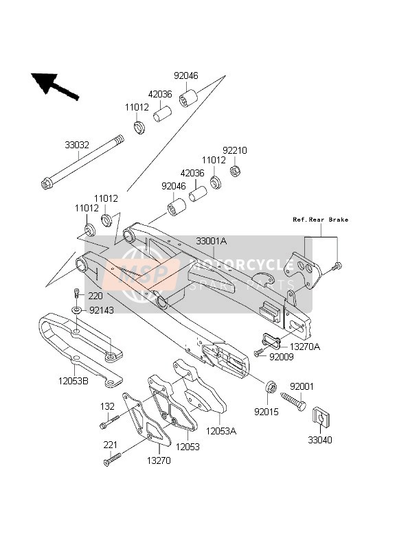 Kawasaki KX85-LW 2003 Swing Arm for a 2003 Kawasaki KX85-LW