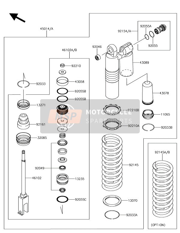 92154259950Y, Bolt,Adj.,G.B.Green, Kawasaki, 1