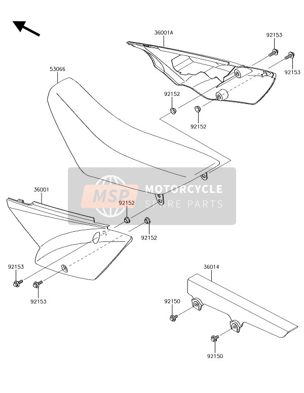 Kawasaki KLX110 2018 Couvertures latérales & Couverture de chaîne pour un 2018 Kawasaki KLX110