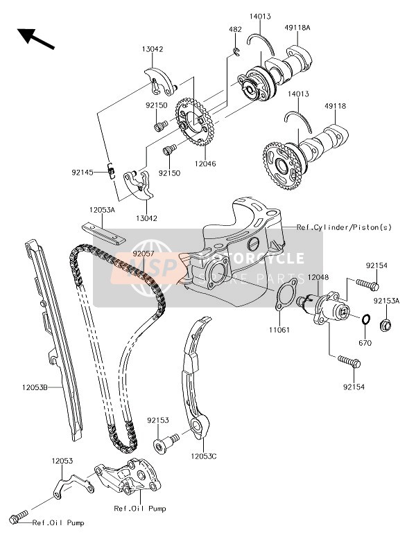 Kawasaki KLX450R  2018 Nokkenas(S) & Spanner voor een 2018 Kawasaki KLX450R 