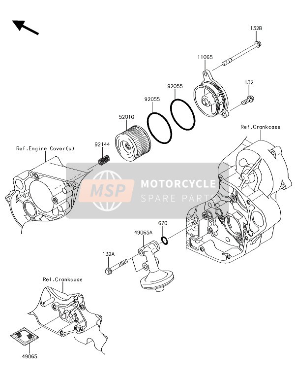 Kawasaki KLX450R  2018 Filtro dell'olio per un 2018 Kawasaki KLX450R 