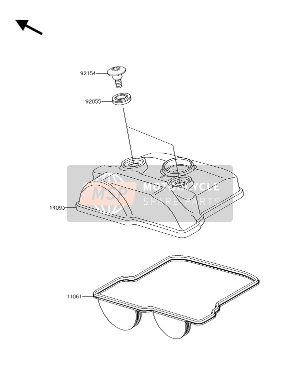 Kawasaki KX250F 2018 Coperchio della testata del cilindro per un 2018 Kawasaki KX250F