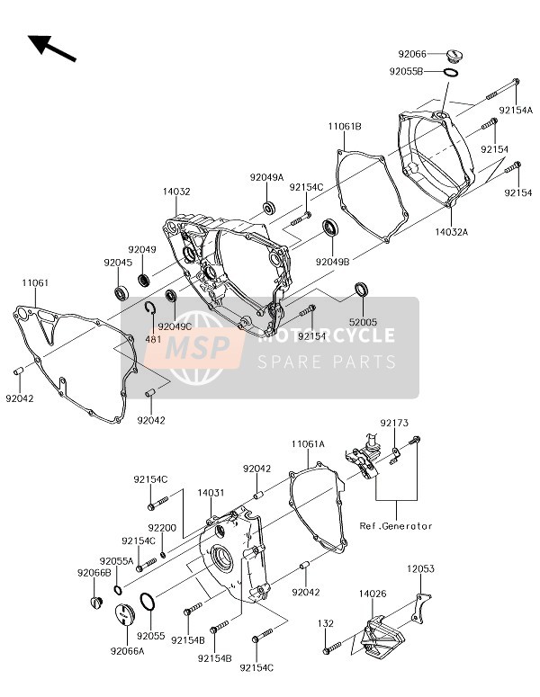 Kawasaki KX250F 2018 Cubierta del motor(S) para un 2018 Kawasaki KX250F