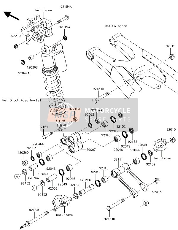 Kawasaki KX250F 2018 Suspensión para un 2018 Kawasaki KX250F