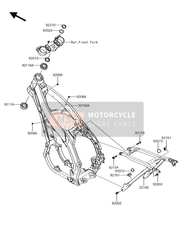 Kawasaki KX450F 2018 Rahmen für ein 2018 Kawasaki KX450F