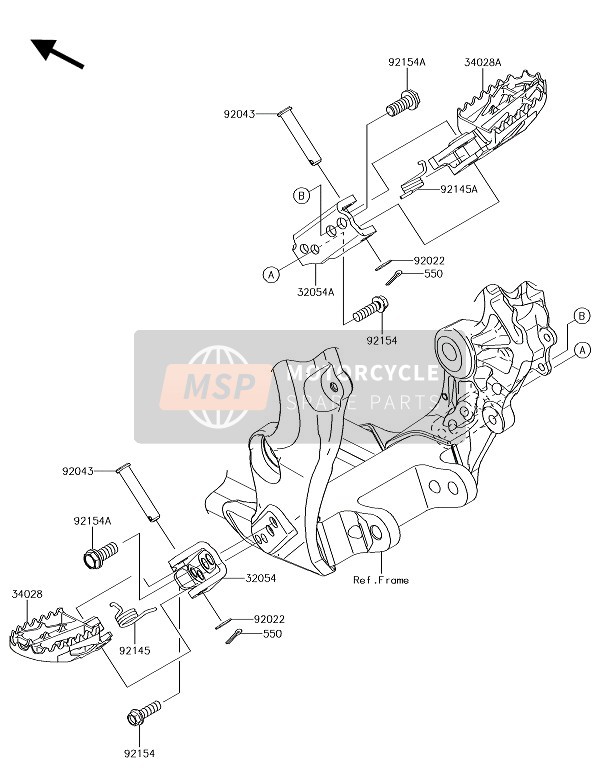 Kawasaki KX450F 2018 FUSSRASTEN für ein 2018 Kawasaki KX450F