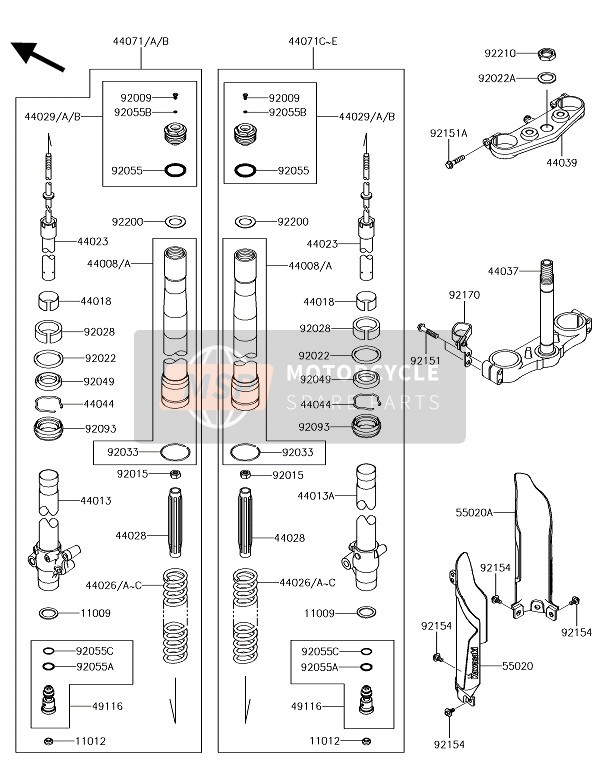 922101521, Nut,Steering Stem,22mm, Kawasaki, 1