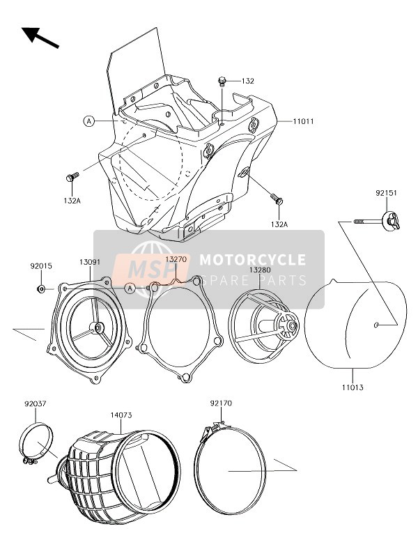 Kawasaki KX85-II 2018 Air Cleaner for a 2018 Kawasaki KX85-II