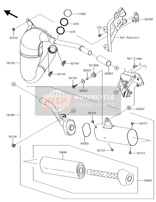 Kawasaki KX85-II 2018 Silenziatore(S) per un 2018 Kawasaki KX85-II