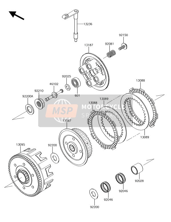 Kawasaki KX85-II 2018 Embrayage pour un 2018 Kawasaki KX85-II