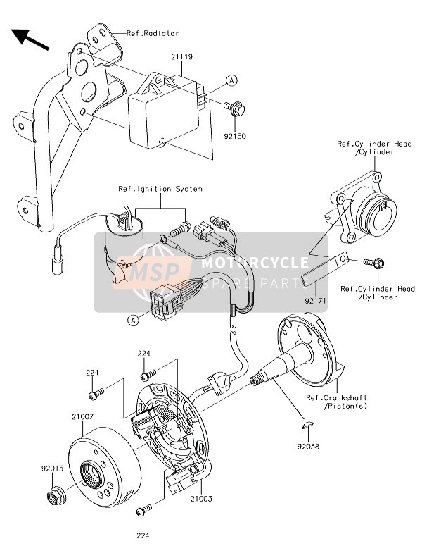 Kawasaki KX85-II 2018 GENERATOR für ein 2018 Kawasaki KX85-II