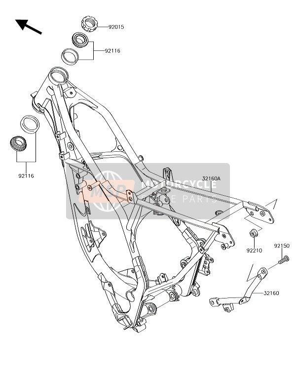 Kawasaki KX85-II 2018 Frame voor een 2018 Kawasaki KX85-II