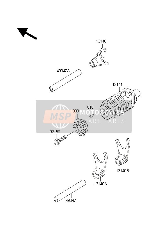 Gear Change Drum & Shift Fork