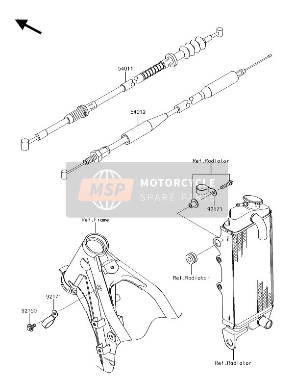 Kawasaki KX85-II 2018 Cables para un 2018 Kawasaki KX85-II