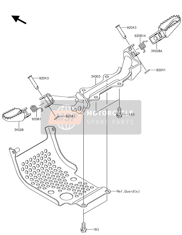 Kawasaki KLX110 2019 Reposapiés para un 2019 Kawasaki KLX110