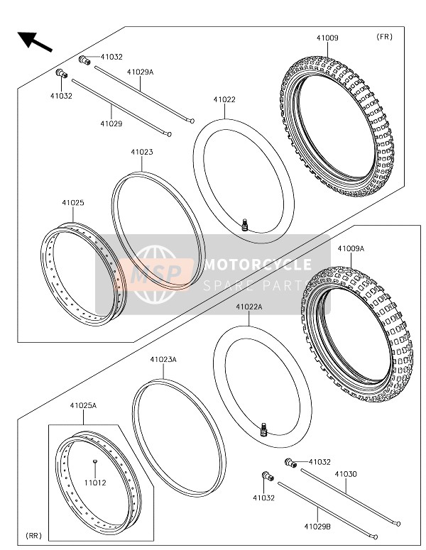 410250431, Rim,Rr,1.60X12 KLX110CPFN, Kawasaki, 2