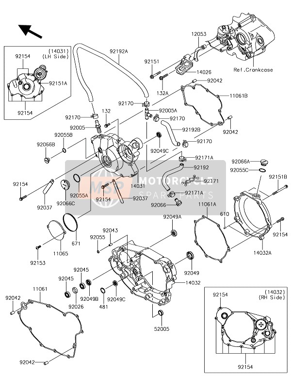 Kawasaki KLX450R  2019 Couvert de moteur(S) pour un 2019 Kawasaki KLX450R 