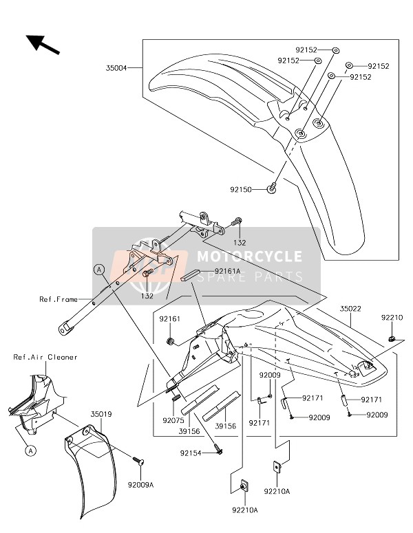 Kawasaki KLX450R  2019 Fenders for a 2019 Kawasaki KLX450R 