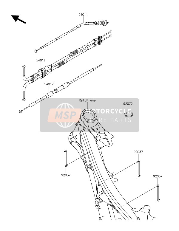 Kawasaki KLX450R  2019 Cavi per un 2019 Kawasaki KLX450R 