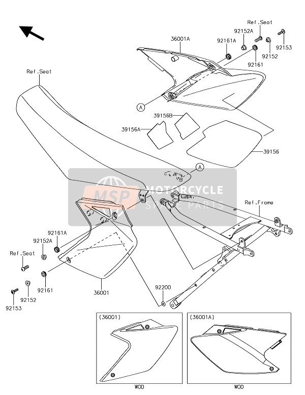 Kawasaki KLX450R  2019 Side Covers for a 2019 Kawasaki KLX450R 