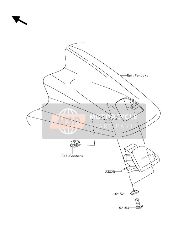 Kawasaki KLX450R  2019 Luz De La Cola para un 2019 Kawasaki KLX450R 