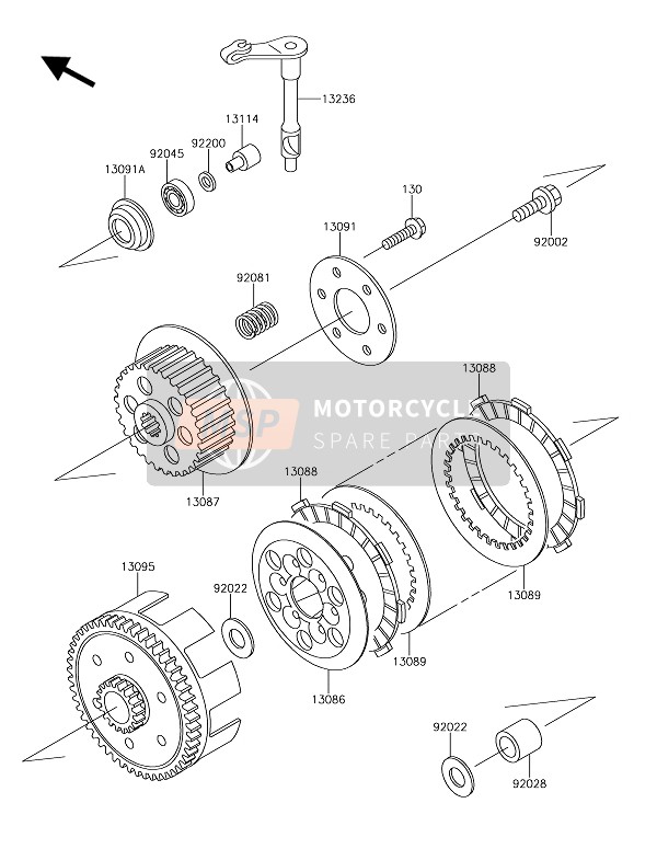 Kawasaki KX65 2019 Frizione per un 2019 Kawasaki KX65