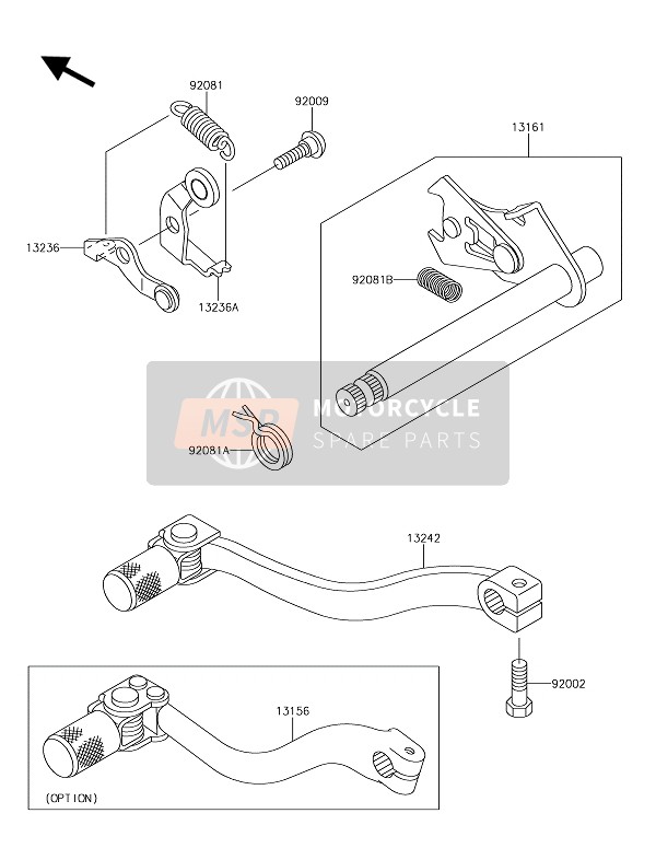 Kawasaki KX65 2019 SCHALTMECHANISMUS für ein 2019 Kawasaki KX65