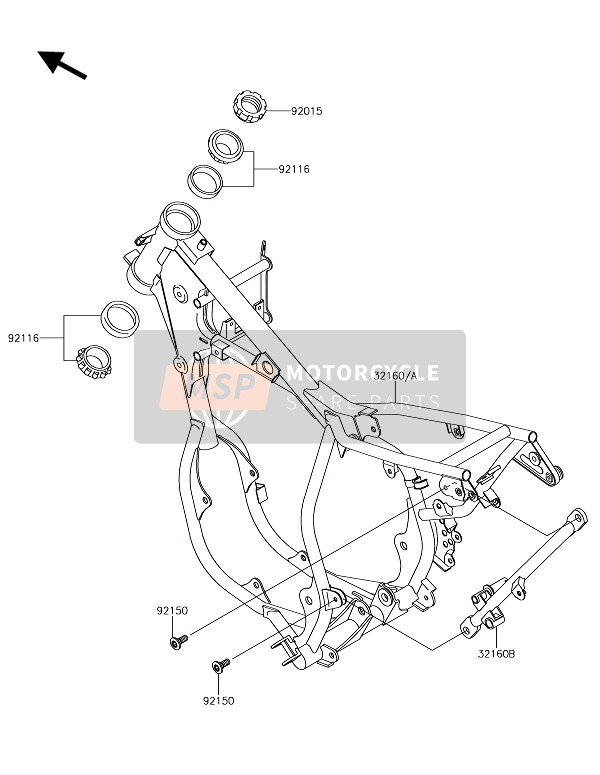 Kawasaki KX65 2019 Frame voor een 2019 Kawasaki KX65