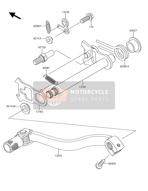 Kawasaki KX85-SW 2019 Meccanismo di cambio marcia per un 2019 Kawasaki KX85-SW