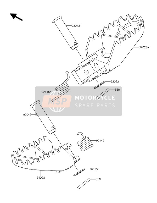 Kawasaki KX85-SW 2019 Footrests for a 2019 Kawasaki KX85-SW