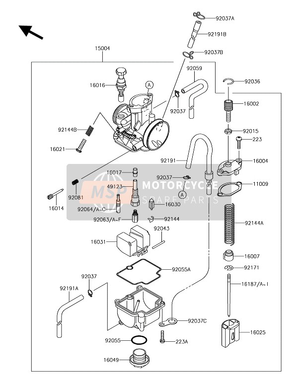 Kawasaki KX85-II (LW) 2019 Carburateur pour un 2019 Kawasaki KX85-II (LW)