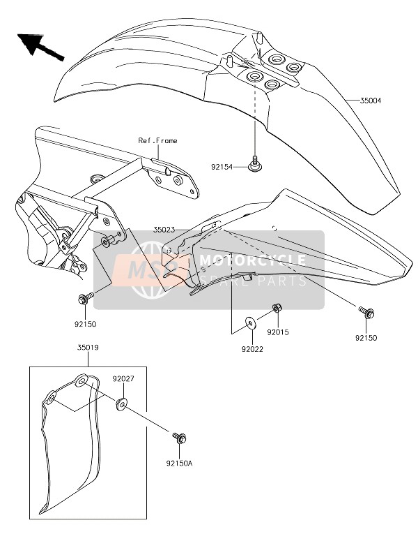 Kawasaki KX85-II (LW) 2019 Ailes pour un 2019 Kawasaki KX85-II (LW)