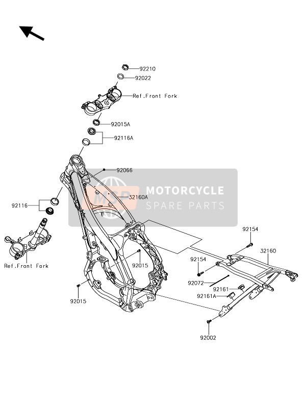 Kawasaki KX250 2019 Rahmen für ein 2019 Kawasaki KX250