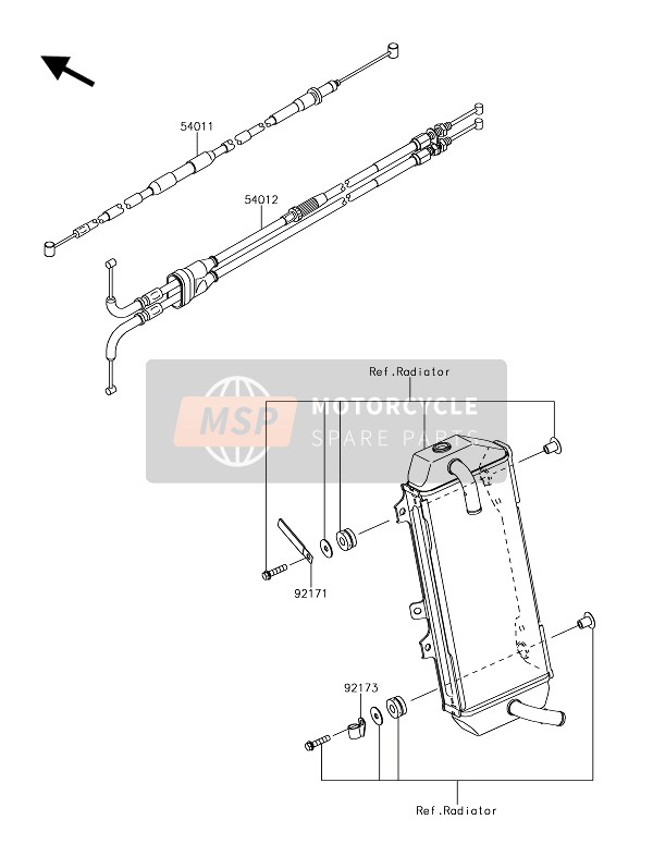 Kawasaki KX250 2019 Cables for a 2019 Kawasaki KX250