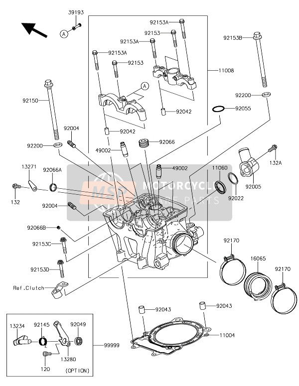 Kawasaki KLX450R  2020 Cylinder Head for a 2020 Kawasaki KLX450R 