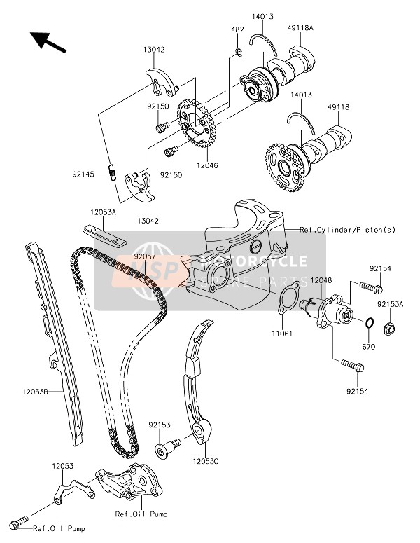 Kawasaki KLX450R  2020 Arbre À Cames(S) & Tendeur pour un 2020 Kawasaki KLX450R 