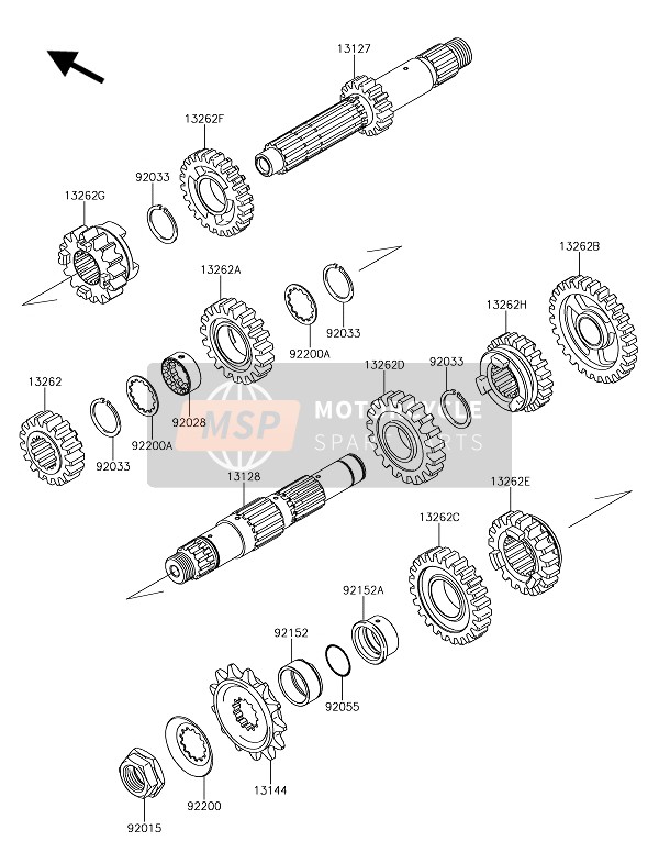 Kawasaki KLX450R  2020 Transmission pour un 2020 Kawasaki KLX450R 