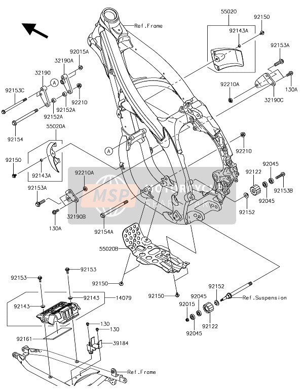 Kawasaki KLX450R  2020 Frame Fittings for a 2020 Kawasaki KLX450R 