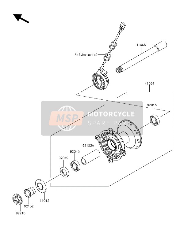 Kawasaki KLX450R  2020 Buje delantero para un 2020 Kawasaki KLX450R 