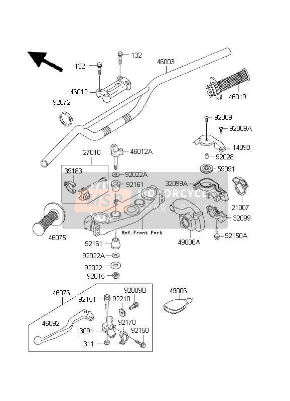 Kawasaki KX125 2003 Handlebar for a 2003 Kawasaki KX125