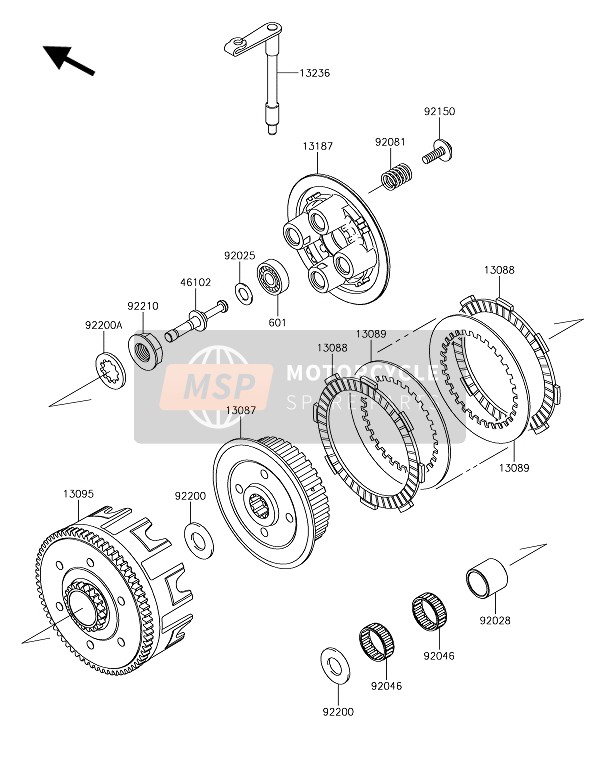 Kawasaki KX85-SW 2020 Frizione per un 2020 Kawasaki KX85-SW