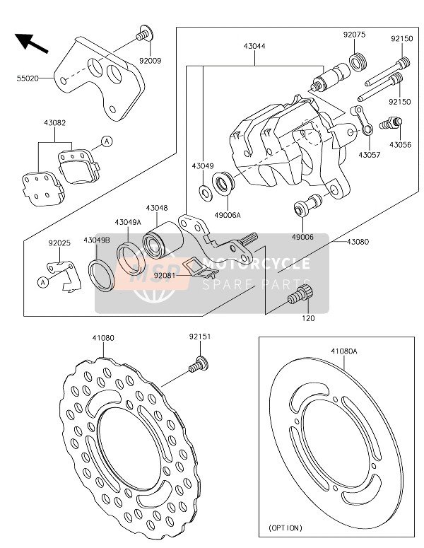 Kawasaki KX85-SW 2020 Rear Brake for a 2020 Kawasaki KX85-SW