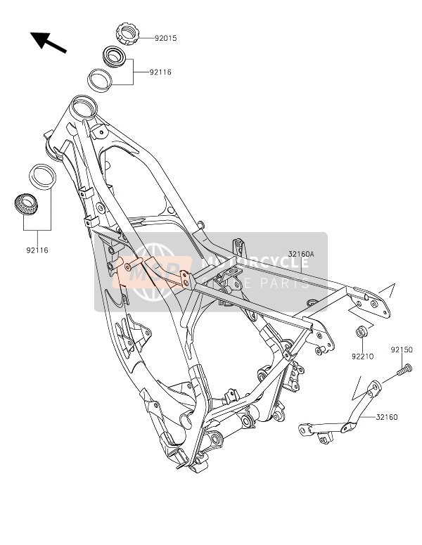 Kawasaki KX85-LW 2020 Frame voor een 2020 Kawasaki KX85-LW