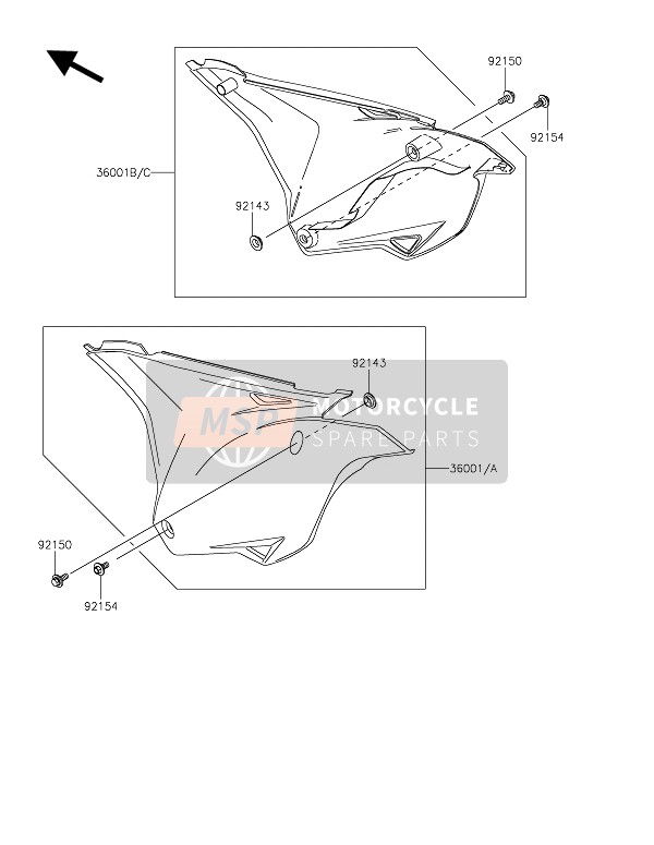 Kawasaki KX85-LW 2020 Couvertures latérales pour un 2020 Kawasaki KX85-LW