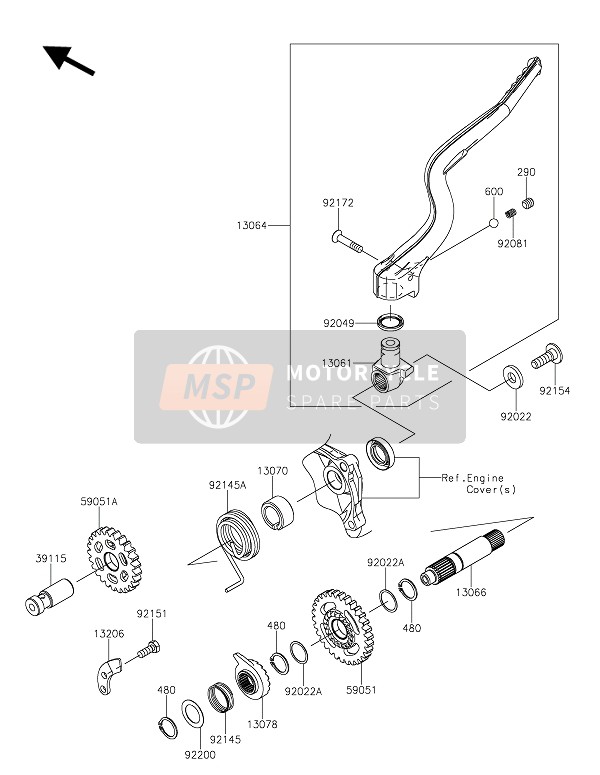 Kawasaki KX250 2020 Coup de pied Mécanisme pour un 2020 Kawasaki KX250